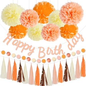 Easttern <span class=keywords><strong>Feliz</strong></span> cumpleaños Set Banner papel de seda Pom círculo puntos guirnalda borla cumpleaños fiesta suministros decoraciones Set 12/S - Product Image 2