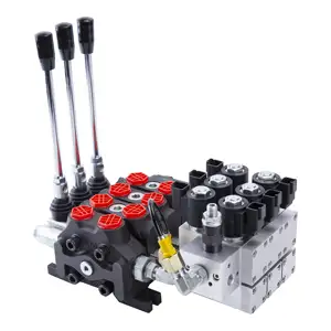 Carrete hidráulico monobloque con válvula de Control direccional, 15,8 GPM, 3, 5076 PSI, 12V/24V DC