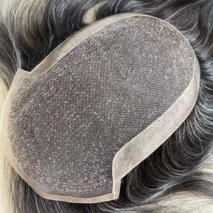 Prothèse Capillaire Hommes Toupet Fine Peau Lace Suisse Cheveux Naturels, Perruques et Postiches Pas Chers Hommes - Product Image 2