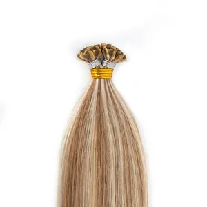 Wholesale Supplier Double Drawn Cuticle Intact Virgin Balayage Ombre Keratin Bonded U Nail Tip China Hair Extensions