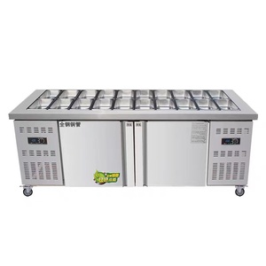 Chiều Dài 1800 Mm Bàn Làm Việc Hai Cửa Pizza Prep Counter Salad Bar Bảng - Product Image 2