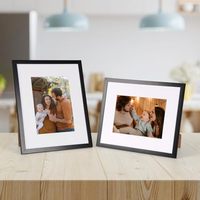 Cadre photo rectangulaire vertical en plexiglas écologique noir Bluesail 8x10, résistant aux chocs, à suspendre au mur ou à poser sur table, protection UV