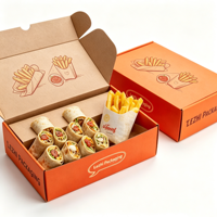 Boîte d'emballage mexicaine personnalisée à bas prix pour wraps, boîte vide en papier de qualité alimentaire pour tacos avec sauce à tremper