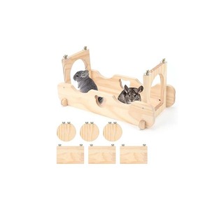 Maison pour animaux de compagnie en bois naturel fabriqué à la main petit Animal cachette cabane jouet à mâcher pour cochon d'inde Chinchilla Rat souris gerbille hérisson - Product Image 2