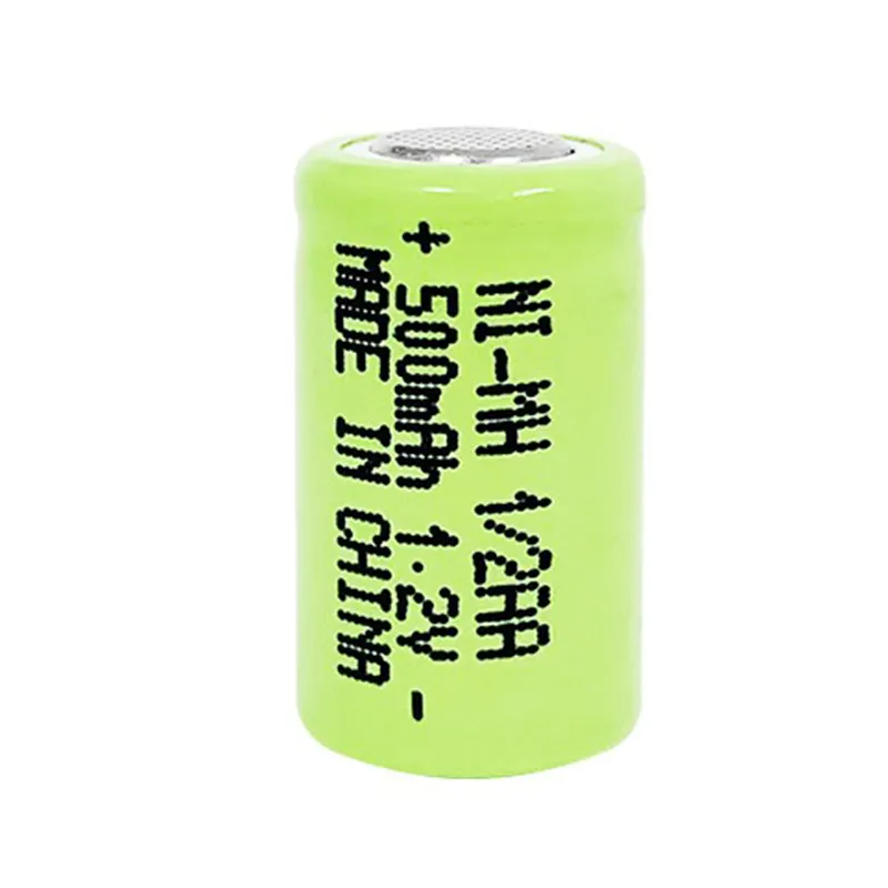 1,2 V nimh akkus zellen einzigen flachen Ni-Mh 1/2AA 500mAh batterie