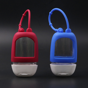 Mini botella de plástico transparente con cubierta de silicona para niños y estudiantes, contenedor de plástico transparente para mascotas, 30ml, llavero vacío, nuevo diseño - Product Image 1