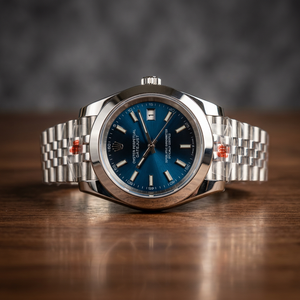 Montre analogique de plongée Hercules Custom unisexe avec logo S, mouvement Seiko NH35 et bracelet Jubilee bleu marine - Product Image 3