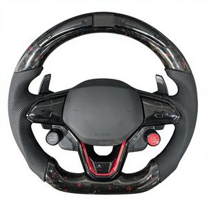 <span class=keywords><strong>Volante</strong></span> Calefactable de Cuero y Fibra de Carbono Forjado Personalizado, Compatible con Volkswagen VW Golf7 Mk4 <span class=keywords><strong>GTI</strong></span> Mk7 Golf4 Golf5 Golf6 - Product Image 5