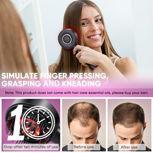 <b>Hair</b> Growth Portable Electric Head Scalp <b>Massager</b> Comb Red Light EMS Vibration Waterproof Oil Applicator for Home Feminine Care - Product Image 2