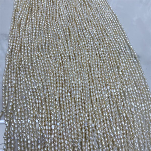 Collar de Perlas de Agua Dulce Barrocas de 2-3 mm, Económico, Perlas Sueltas Semiterminadas Naturales con Orificio Recto de Doble Cara - Product Image 4