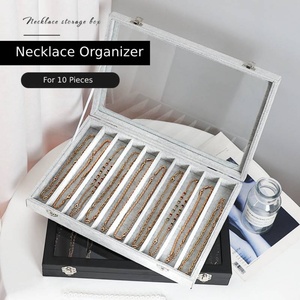 Wholesale Custom 10 Velvet Necklace Organizer Storage Box <b>Large</b> Capacity Jewelry Display Box - Product Image 2