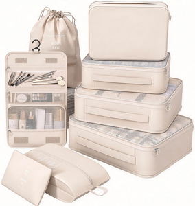 Set di 8 Cubi di Compressione Espandibili in Poliestere per Organizzare Valigie, Ideali per Viaggi, Crociere, Gite su Strada e Campeggio - Product Image 1