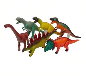 Ensemble de jouets dinosaures en plastique, 6 pièces, figurines d'animaux préhistoriques colorées pour enfants, pour s'amuser - Product Image 1