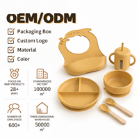 Produits cadeaux écologiques pour bébés, vaisselle personnalisée pour enfants, bavoir en silicone sans BPA, bol, cuillère, assiettes, biberons, ensemble d'alimentation