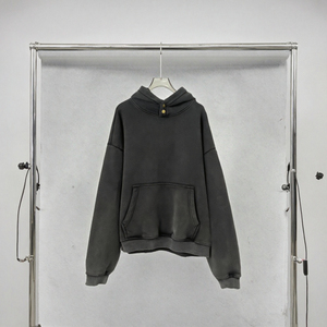 Sudadera con Capucha Extra Grande, Color Sólido, Bolsillo Frontal, Unisex, Informal, Tejido Francés, para Otoño - Product Image 3
