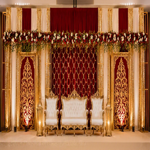 การตกแต่งเวทีรับแขกสไตล์หรูหราพร้อมผนังหลังที่มีเอกลักษณ์ - Product Image 1