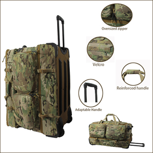 Bolsa de Lona Táctica con Ruedas OEM, Ligera y Duradera, Material 600D, Color/Logotipo Personalizado, Bolsa de Equipaje para Exteriores, Múltiples Compartimentos - Product Image 1