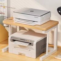 Étagère de bureau en bois multi-usages pour imprimante, organiseur de fichiers, meuble de rangement à 3 niveaux, sans installation