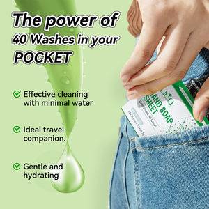 Hojas de jabón de viaje portátiles, hidratante, lavadora de manos, cuidado de la piel, hoja de papel Mini, hoja de jabón de manos con aroma a limón - Product Image 3