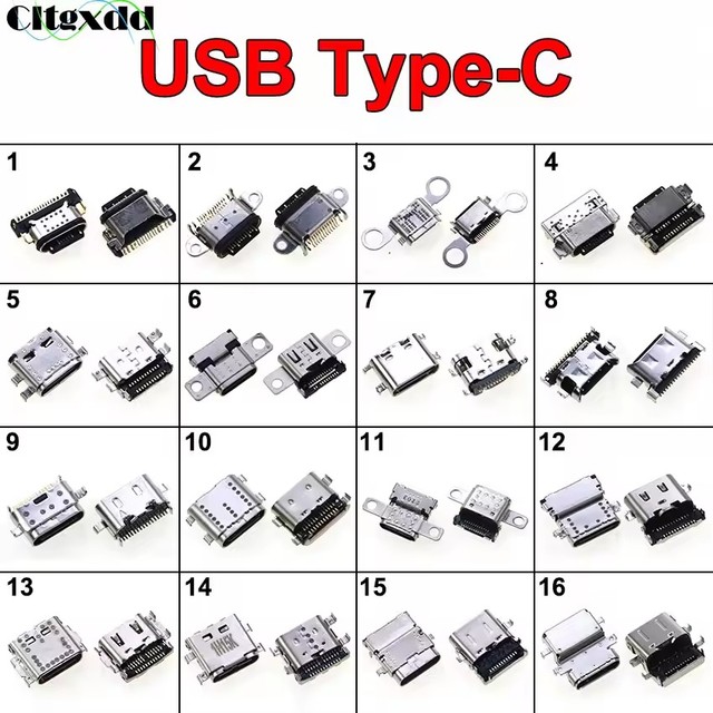 Type-C 16/24 Pin Female Socket USB Connector For Lenovo Nokia Huawei HP ASUS Acer Samsung Laptop Type C Tail Plug Charging Port