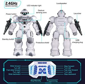 Robot de Control remoto inteligente <span class=keywords><strong>Gif</strong></span> 2,4 Ghz, Robot de Control remoto programable, juguete para caminar, regalo - Product Image 5