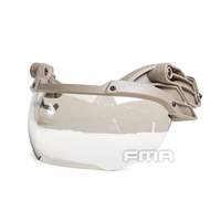 Visière de casque FMA FAST, sécurité tactique, nylon + PC, 3 mm d'épaisseur, durable, 185 g, noir/argent/transparent TB1297