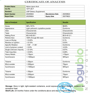 Cápsulas de ácido alfa lipoico Premium | Formulaciones de ALA y de ácido alfa lipoico disponibles | Ingrediente dietético a granel - Product Image 6
