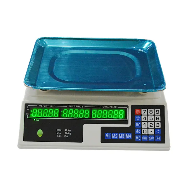 Barcode Weighing Scales Competitive Hot Selling Digital Price Computing Meat Scale Espresso digital scale 40 kg