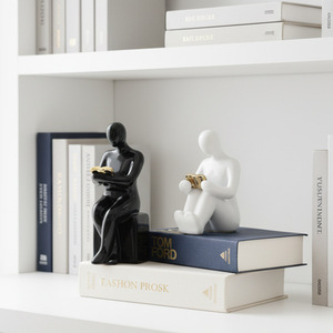 Sculpture de lecteur en céramique, serre-livres décoratif, artisanat personnalisé, décoration pour la maison, le bureau et le salon, cadeau, directement de l'usine - Product Image 2