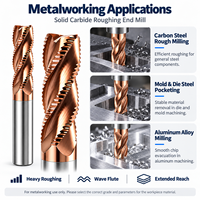 60 HRC Solid Carbide Roughing End Mill Wave Edge Corrugated Rougher Long Shank Heavy Duty Dynamic Milling Cutter untuk Baja