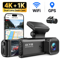 Usine voiture Dvr 4k Wifi Gps caméra de bord avant et arrière double objectif hd 4k Dashcam Wifi Gps caméra de voiture 4k Dash Cam pour voiture