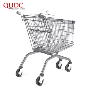 Steel Shopping Cart For Supermarket Shopping Trolley 160L Shop Cart Picking Trolley