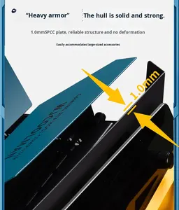 Wanjia Soul cuirassé coque d'ordinateur châssis de <span class=keywords><strong>PC</strong></span> de bureau en forme spéciale <span class=keywords><strong>Gamer</strong></span> refroidi à l'eau bricolage thème Matx <span class=keywords><strong>grand</strong></span> Stock pleine <span class=keywords><strong>tour</strong></span> - Product Image 4