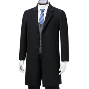 <span class=keywords><strong>Trench</strong></span>-<span class=keywords><strong>coat</strong></span> <span class=keywords><strong>homme</strong></span> en laine mélangée à pois col cranté simple boutonnage pardessus mi-<span class=keywords><strong>long</strong></span> veste d'affaires - Product Image 3