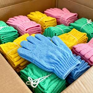 Guantes de Baño de Poliéster de Cinco Dedos FB con Herramienta Exfoliante para la Espalda, para Aplicación Corporal en Adultos, Cepillos de Baño, Esponjas y Exfoliantes - Product Image 5