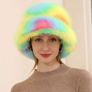 Sombrero de Pescador de Piel Sintética Personalizado al por Mayor para Mujer, Gorro de Invierno Cálido y Esponjoso - Product Image 5