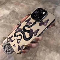 Coques de téléphone portable transparentes antichoc en TPU de style islandais QY, multicolores, pour 11-XR 15 Pro Max avec protection de l'appareil photo