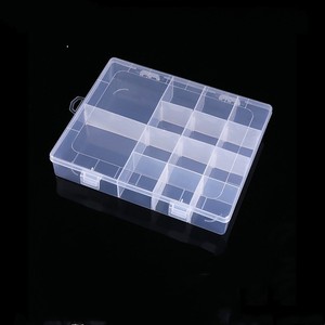 Multi Compartment Transparent Plastic Storage Box 20x16.2x3.5cm For Cosmetics Jewelry Stationery Tools Office Organizer - Product Image 1