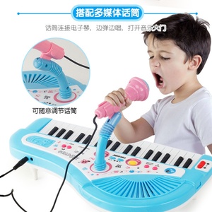 Juguete Musical para Niños, Piano de Juguete con Teclado de 37 Teclas, Instrumentos Musicales Electrónicos Multifuncionales de Color Rosa con Micrófono, Mi Primer Piano de Juguete - Product Image 3