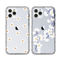 Coque de téléphone transparente en TPU à motif floral marguerite pour iPhone 15 Pro Max antichoc 16 17
