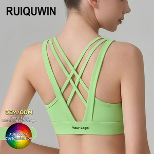 RUIQUWIN 2026 Factory Wholesale Seamless Yoga Bra Custom Plus Size Sports Running Bra Women Breathable Backless Summer Gym Bra - Product Image 1