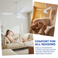 Ventilateur de plafond moderne en métal de 56 pouces avec lumière et télécommande, moteur AC puissant, ventilateur décoratif pour salon et chambre à coucher