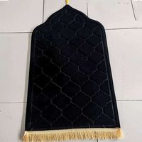 Tapis de prière portable de voyage avec boussole Qibla, en polyester imperméable, pour la prière à la maison ou à la mosquée