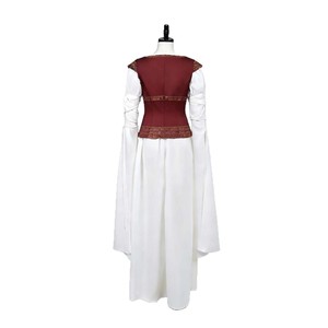 Disfraz de Reina Io Winston para mujer, traje de Cosplay para adultos, vestido de Halloween del Señor de los Anillos, Top blanco y rojo - Product Image 5