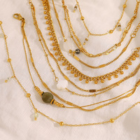 Ensemble de bracelets empilables en acier inoxydable, pendentif en cristal en forme de trèfle à quatre feuilles, ensemble de bijoux minimalistes pour femmes