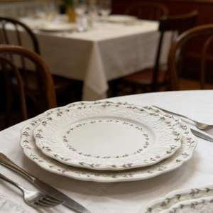 Ensemble <span class=keywords><strong>de</strong></span> vaisselle en céramique médiévale vintage française haut <span class=keywords><strong>de</strong></span> gamme, motif <span class=keywords><strong>de</strong></span> fleurs en arc, porcelaine rose, tasses à dessert, vaisselle élégante pour les événements - Product Image 4