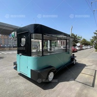 Remorque alimentaire multifonctionnelle rétro, chariot BBQ en aluminium, camion de restauration rapide mobile en acier inoxydable pour hot-dogs, glaces, snacks et frites