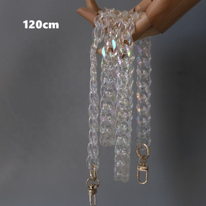 17.7 33.5 47.2 Inch Clear Color Acrylic Purse Chain Strap DIY Resin Strap Handbag Straps Acrylic Chain Link for Bag Purse