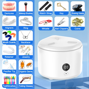 Factory Wholesale Portable 45Khz 150Ml UV Ultrasonic Denture Cleaner Orthodontic Dental Pod Appliances UV Ultrasonic Cleaner ODM