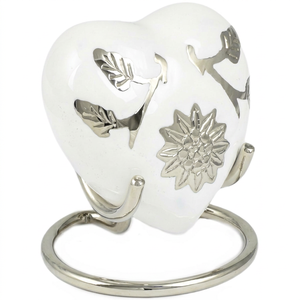 Heart shape metal urn Modern handmade urn Patio decor urn <b>jar</b> Metal urn for ashes - Product Image 1